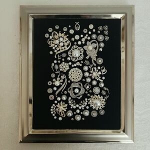 Custom Made Silver And Pearl Jewelry Art For Home Or Wall Decor